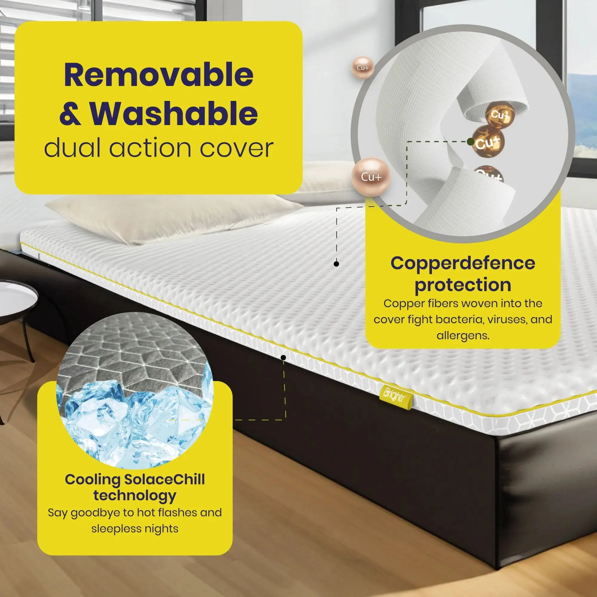 Brightr® Aurora  2 in 1 Memory Foam mattress topper - Image 10