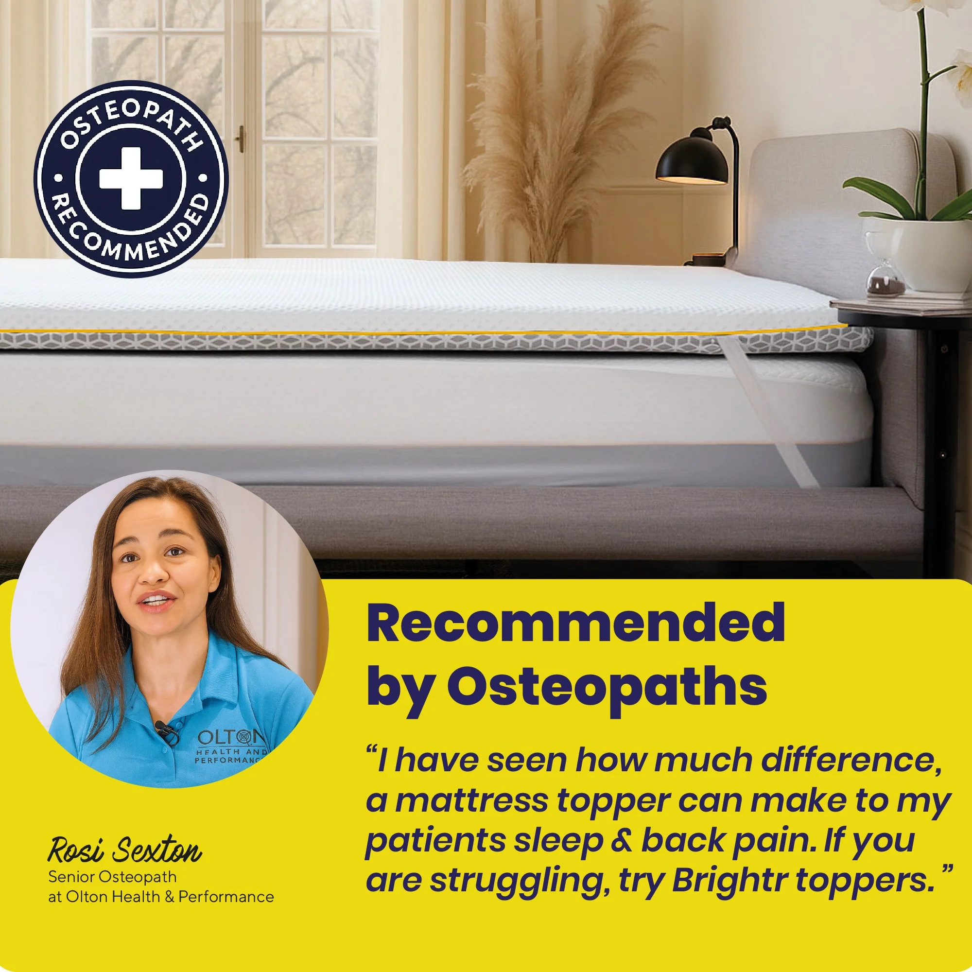 Brightr® Aurora Deluxe 2 in 1 Best Memory Foam mattress topper - Medium Firm - Image 7
