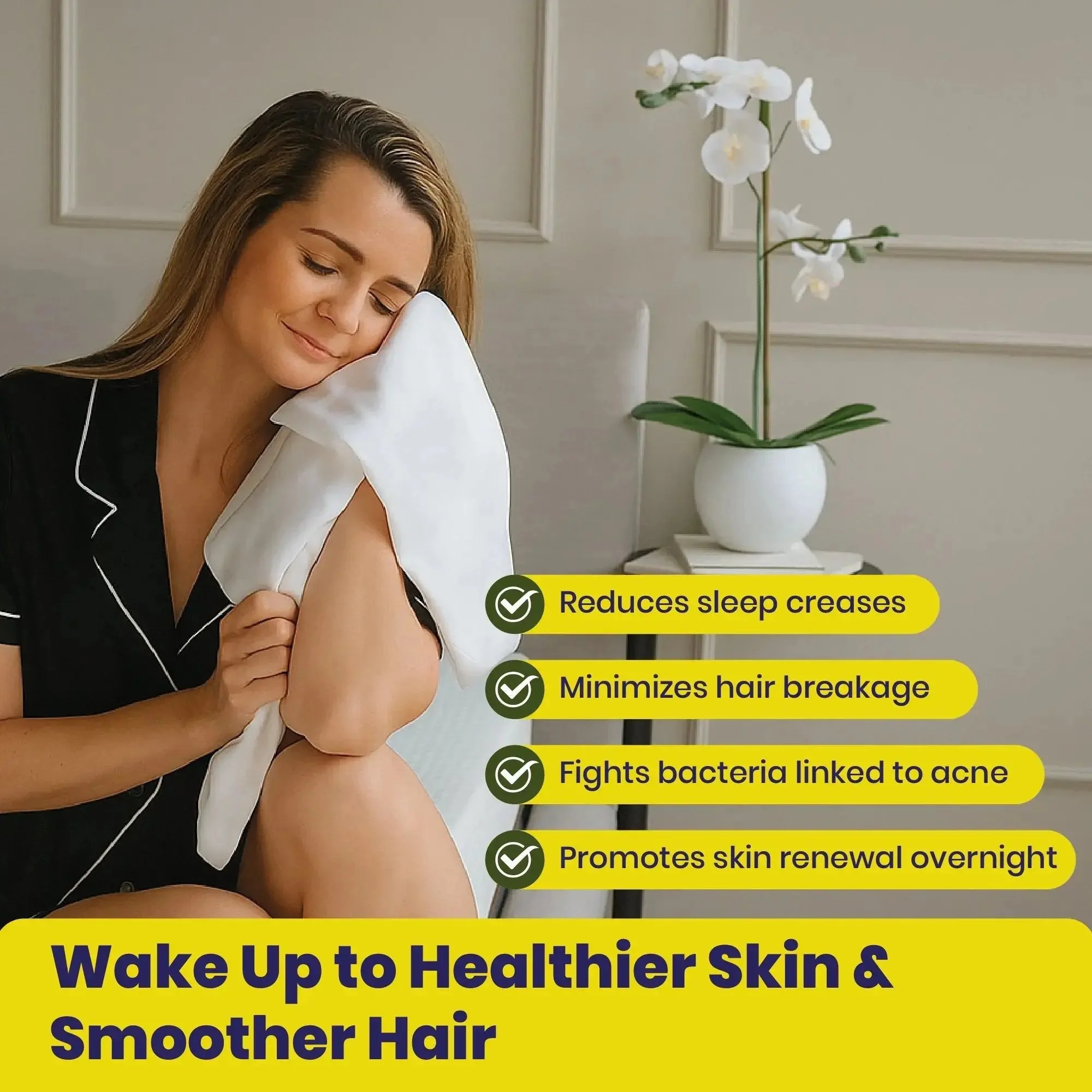 Brightr® Copperdefense Eucalyptus Silk Pillowcase | Anti-Aging, Anti-Acne, Cooling - Image 3