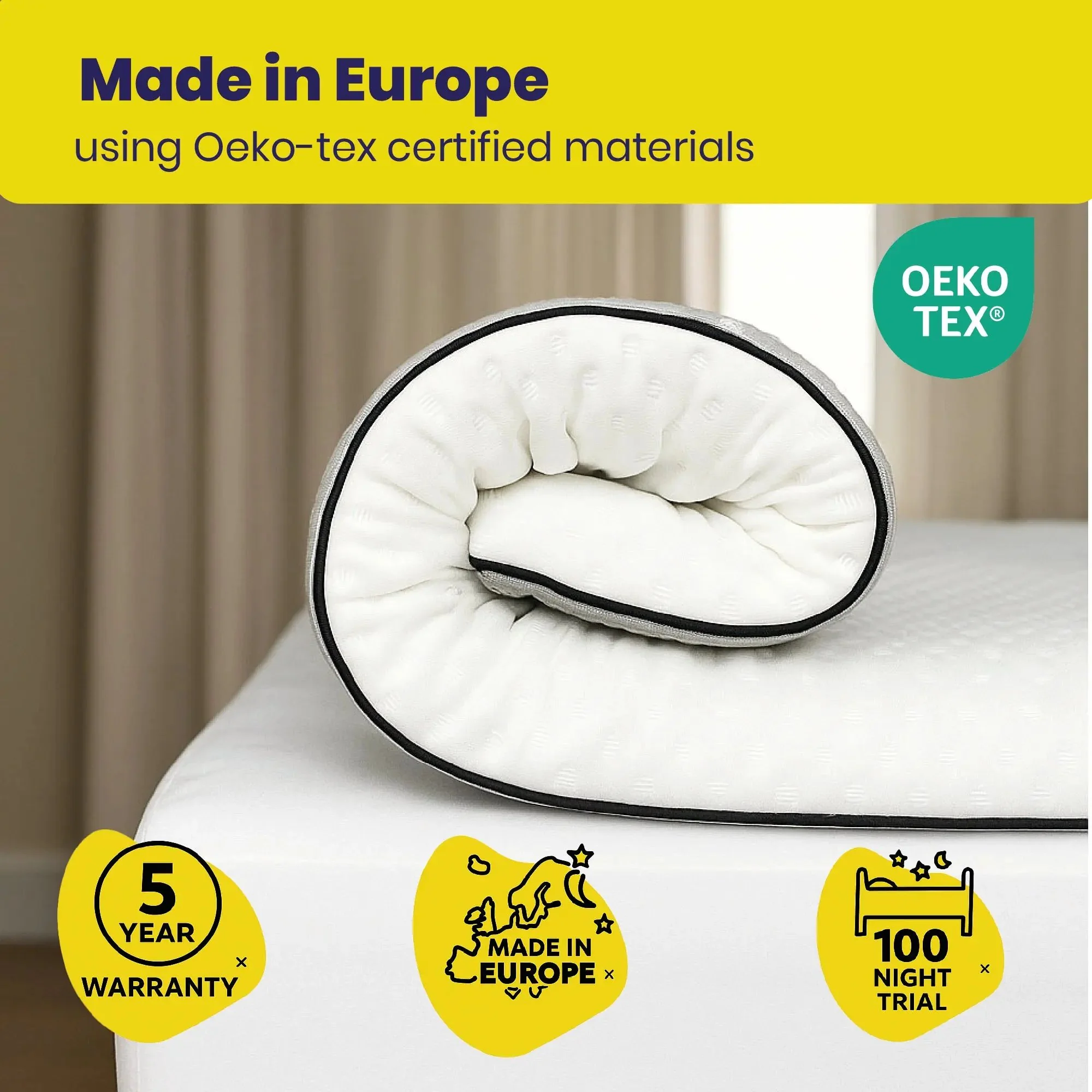 Brightr® Titan Deluxe 2 in 1 Best Extra Firm Mattress Topper - Firm/Extra Firm - Image 13