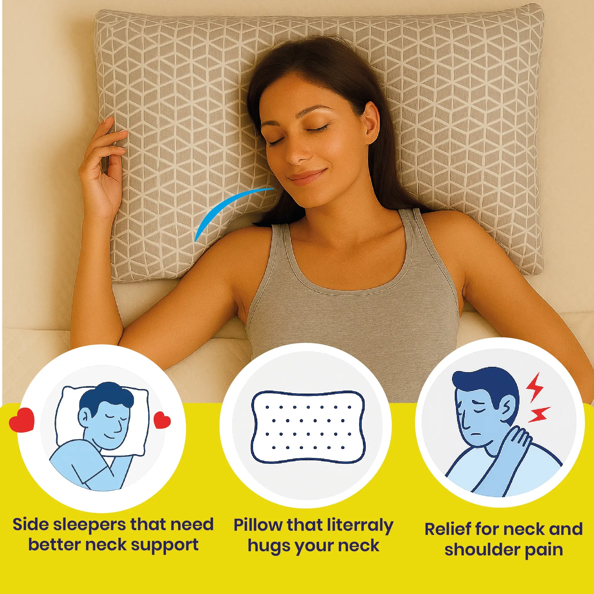 Brightr® MoonHug Adjustable Memory Foam pillow - Image 3