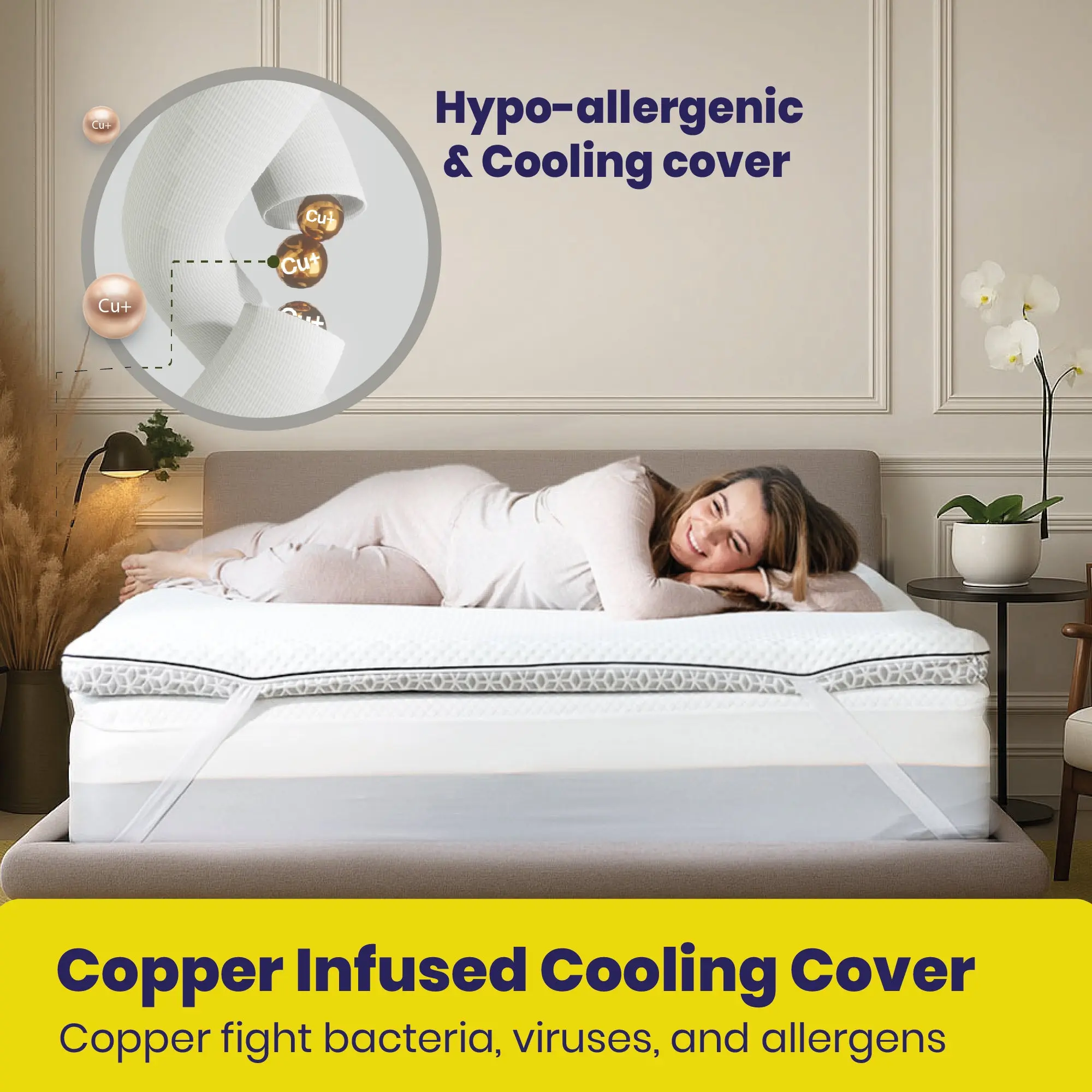 Brightr®  Titan 2 in 1 Mattress Firm Mattress Topper  - Medium/Firm - Image 10