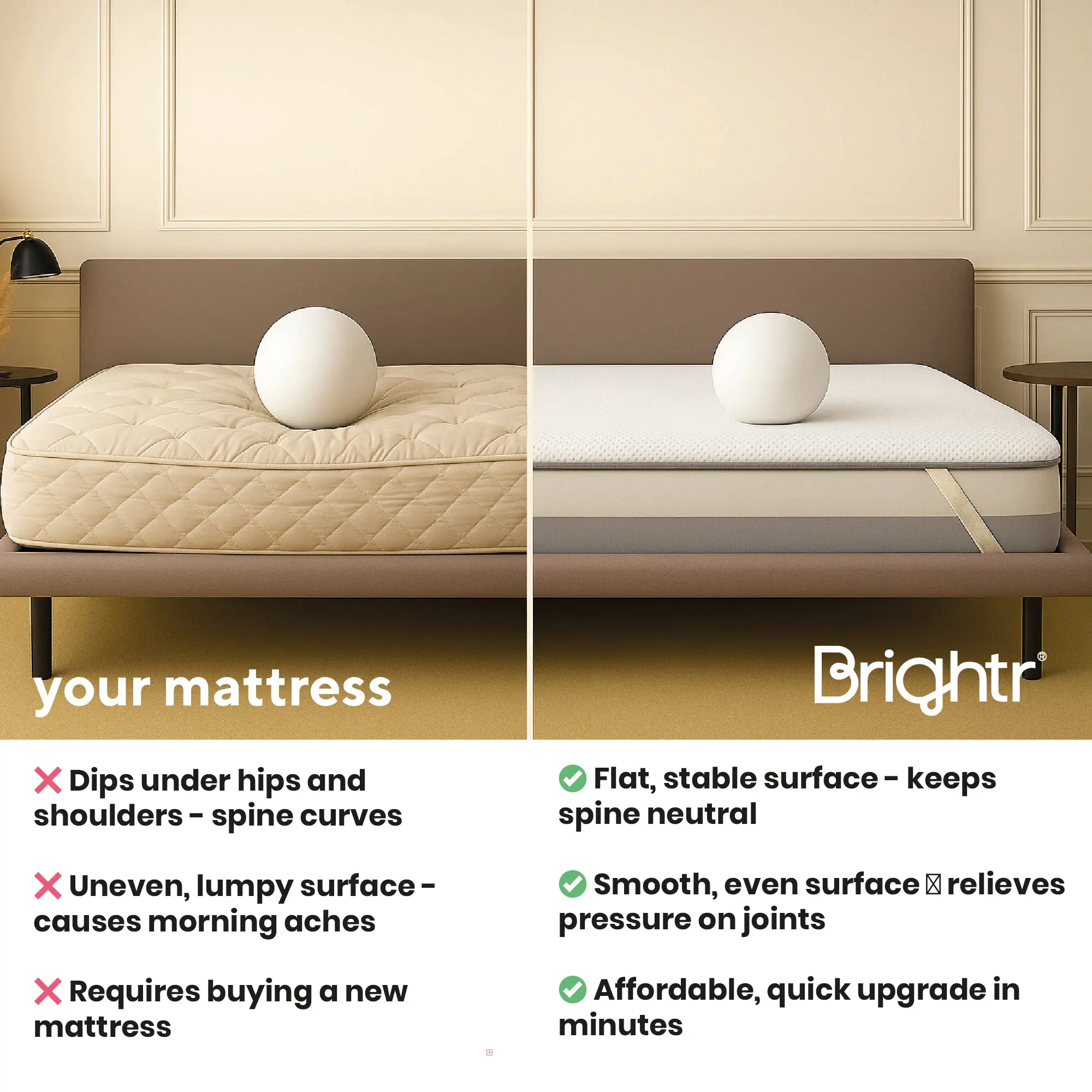 Brightr®  Titan 2 in 1 Mattress Firm Mattress Topper  - Medium/Firm - Image 14