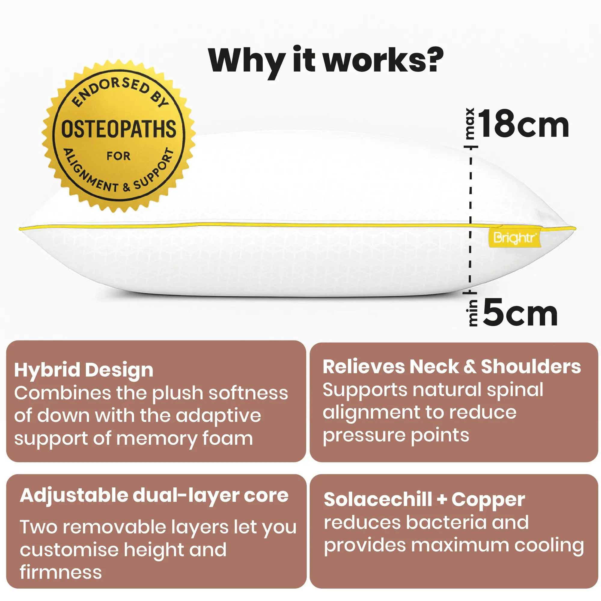 Brightr® Stella Hybrid Neck Support pillow - Image 8