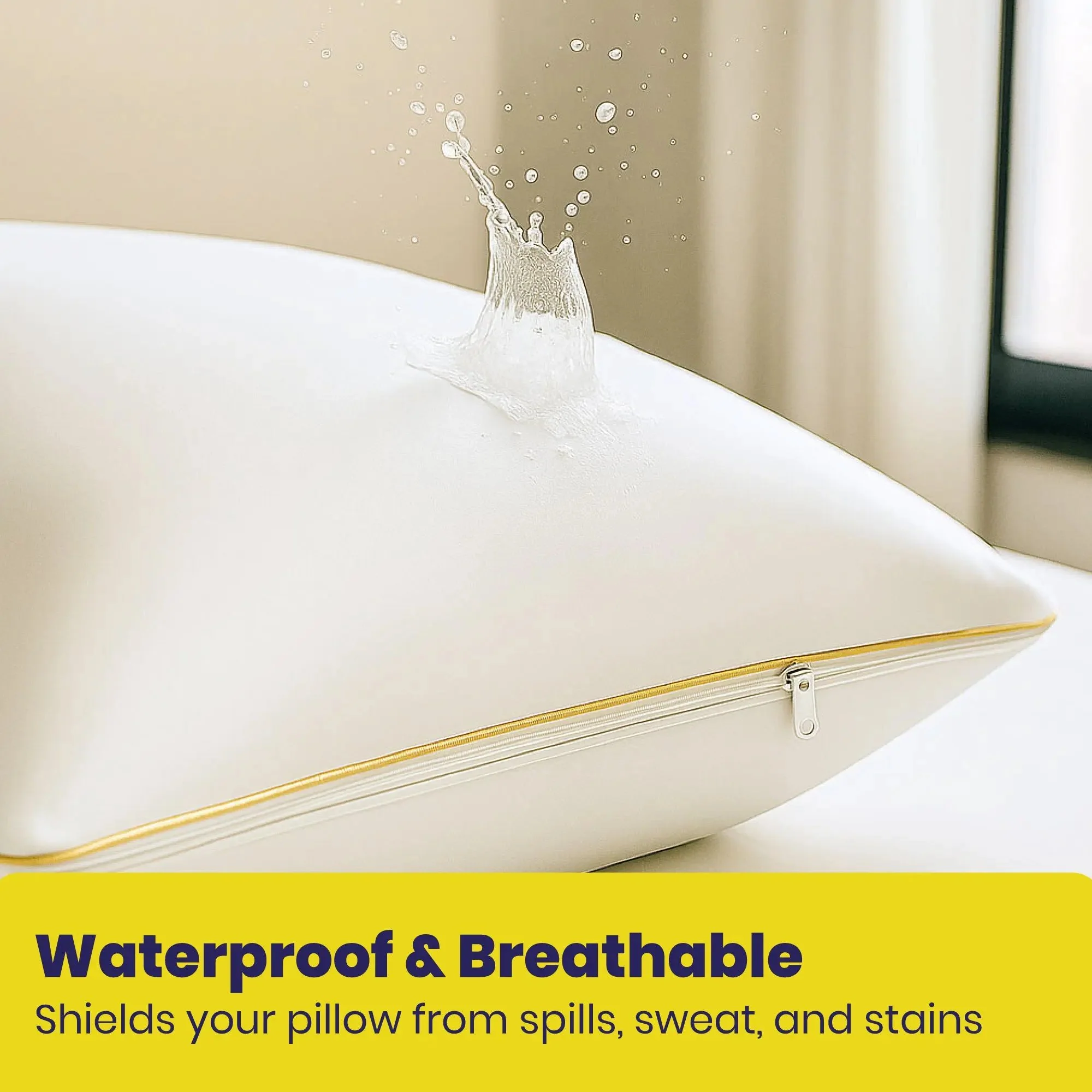 Brightr® Premium Waterproof Tencel Pillow Protector - Image 4